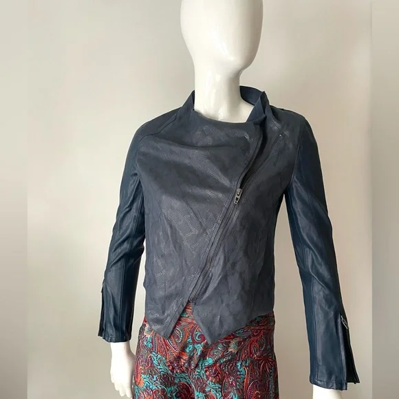 Anthropologie BLANKNYC Snake Print Moto Jacket Faux Leather Y2K - Picture 4 of 10